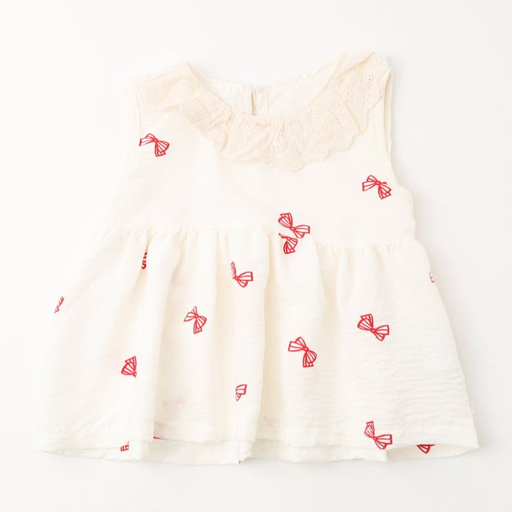 【2点セット】フリルカラーデザインリボンペプラムトップス＋ストレートパンツ | URBAN CHERRY | 詳細画像4 