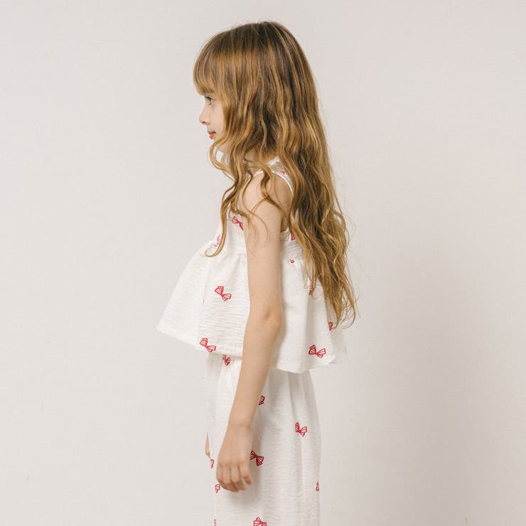 【2点セット】フリルカラーデザインリボンペプラムトップス＋ストレートパンツ | URBAN CHERRY | 詳細画像6 