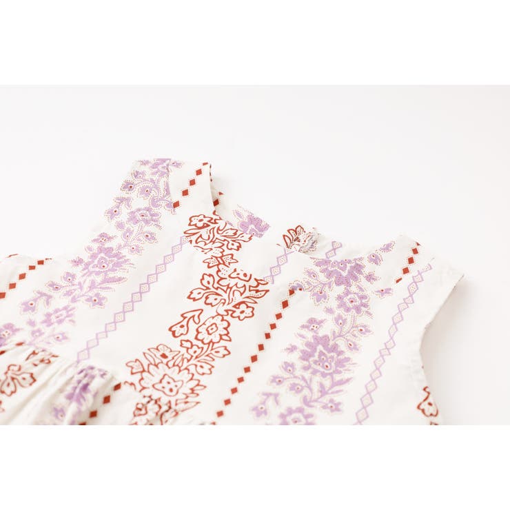 【2点セット】フラワープリントペプラムブラウス＋ストレートフリルパンツ | URBAN CHERRY | 詳細画像15 