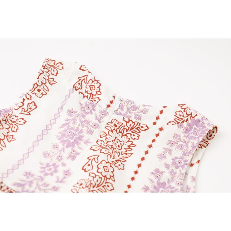 【2点セット】フラワープリントペプラムブラウス＋ストレートフリルパンツ | URBAN CHERRY | 詳細画像18 