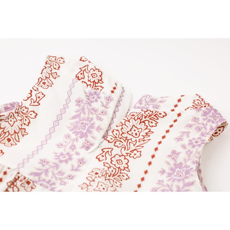 【2点セット】フラワープリントペプラムブラウス＋ストレートフリルパンツ | URBAN CHERRY | 詳細画像19 