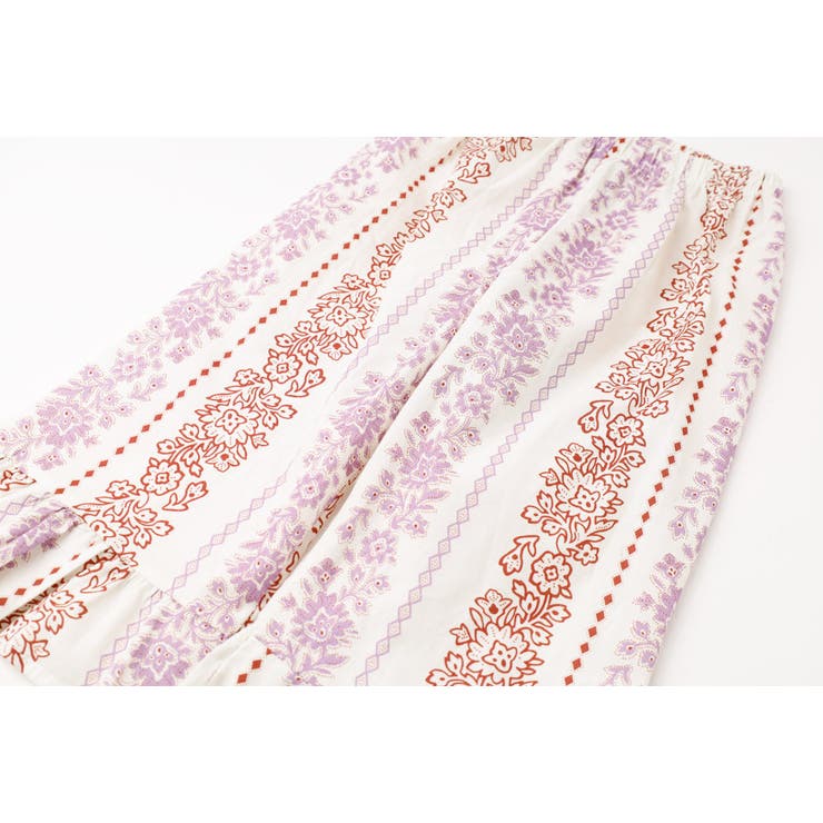 【2点セット】フラワープリントペプラムブラウス＋ストレートフリルパンツ | URBAN CHERRY | 詳細画像21 