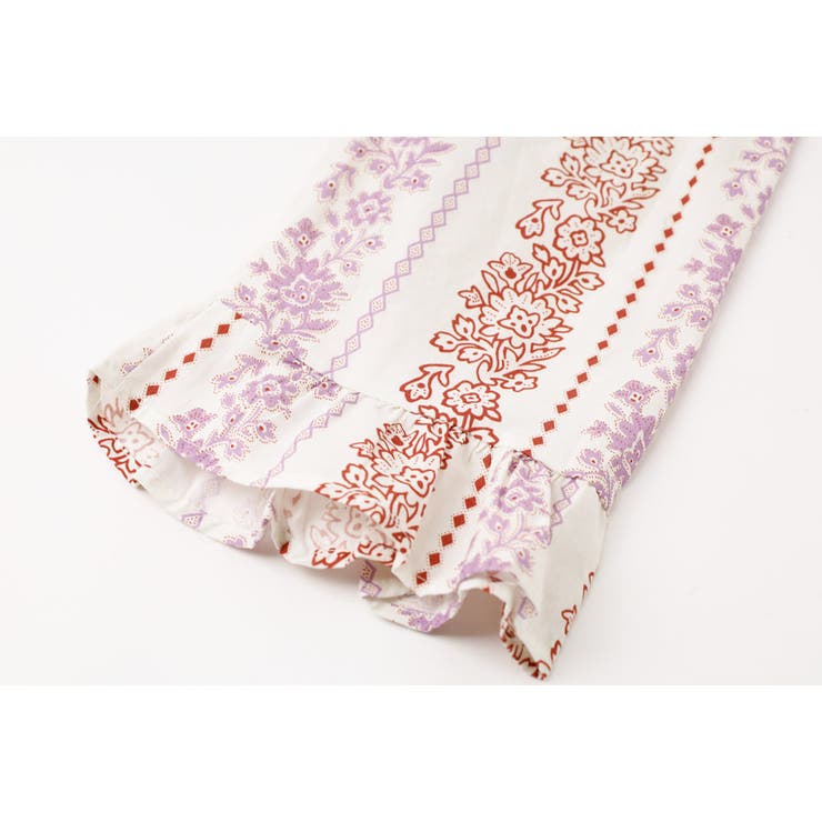 【2点セット】フラワープリントペプラムブラウス＋ストレートフリルパンツ | URBAN CHERRY | 詳細画像22 