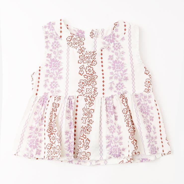 【2点セット】フラワープリントペプラムブラウス＋ストレートフリルパンツ | URBAN CHERRY | 詳細画像4 