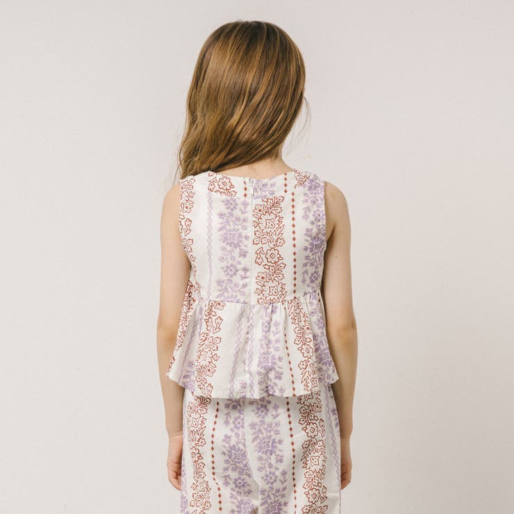 【2点セット】フラワープリントペプラムブラウス＋ストレートフリルパンツ | URBAN CHERRY | 詳細画像7 