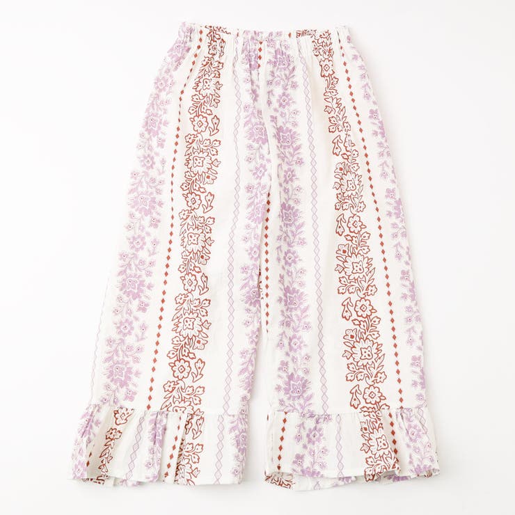 【2点セット】フラワープリントペプラムブラウス＋ストレートフリルパンツ | URBAN CHERRY | 詳細画像8 