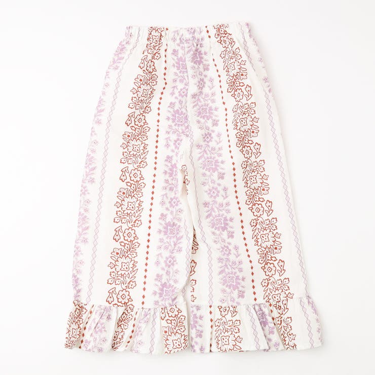 【2点セット】フラワープリントペプラムブラウス＋ストレートフリルパンツ | URBAN CHERRY | 詳細画像9 