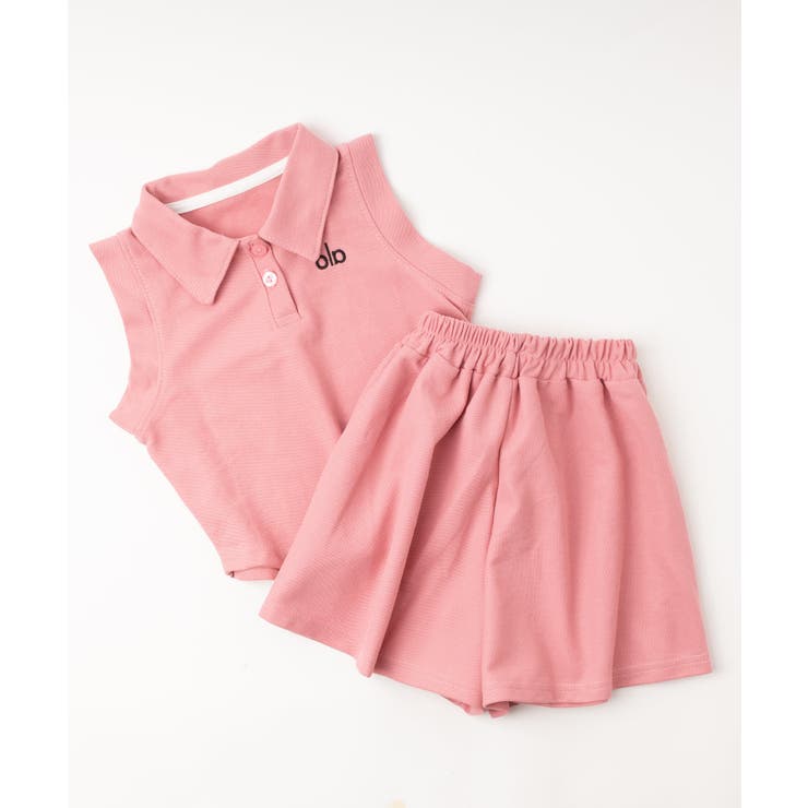 【2点セット】ワンポイントロゴノースリーブトップス＋ショートパンツ | URBAN CHERRY | 詳細画像2 