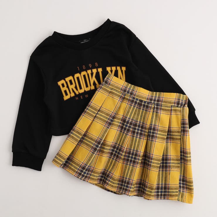ロゴクロップドトレーナー＋チェックプリーツスカート | URBAN CHERRY | 詳細画像2 