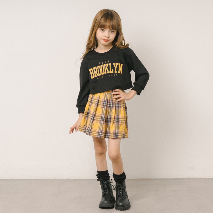 ロゴクロップドトレーナー＋チェックプリーツスカート | URBAN CHERRY | 詳細画像3 