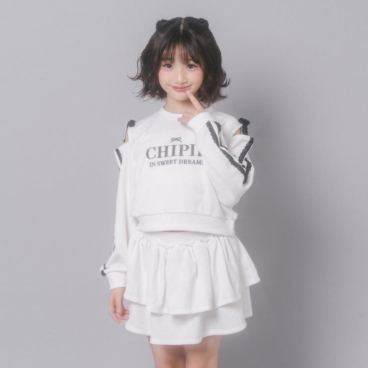 【CHIPIE/シピ】レースリボンカットショルダートップス+ティアードスカート | URBAN CHERRY | 詳細画像3 