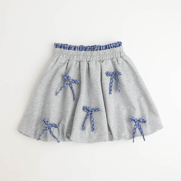 【2点セット】チェックシャツドッキングトレーナー＋リボンデザインスカート | URBAN CHERRY | 詳細画像12 