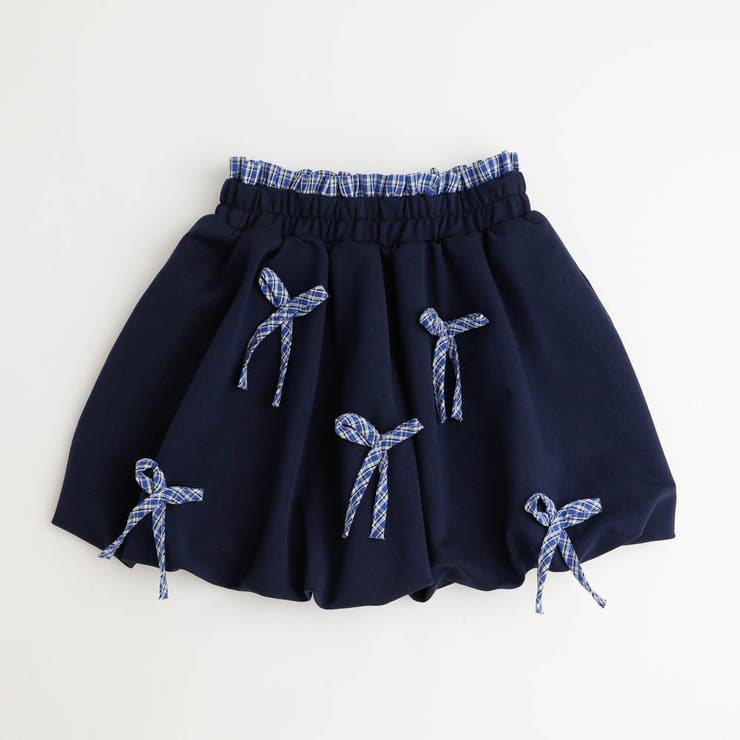 【2点セット】チェックシャツドッキングトレーナー＋リボンデザインスカート | URBAN CHERRY | 詳細画像13 