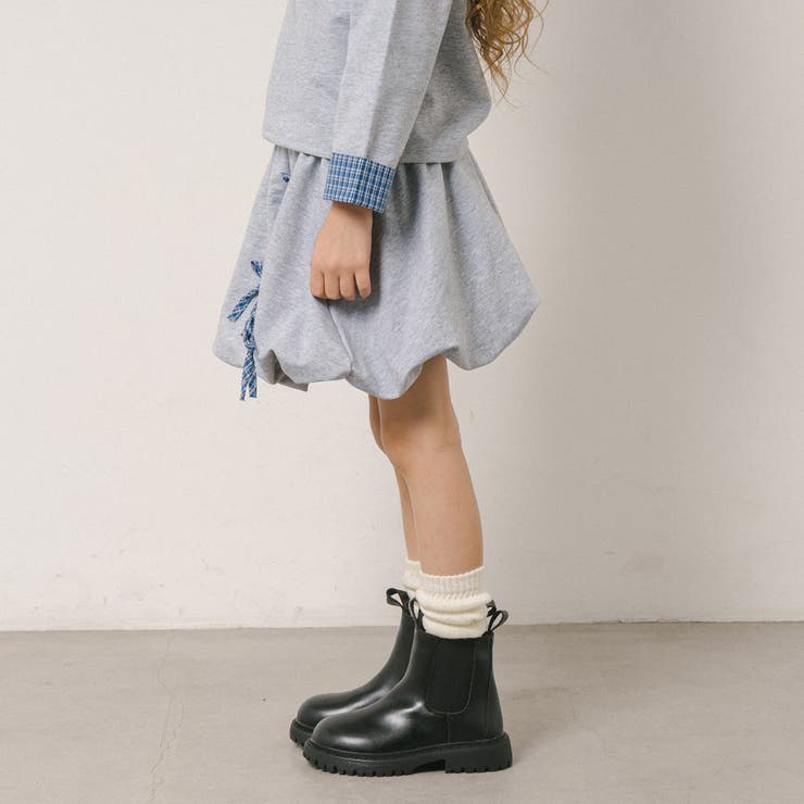 【2点セット】チェックシャツドッキングトレーナー＋リボンデザインスカート | URBAN CHERRY | 詳細画像17 