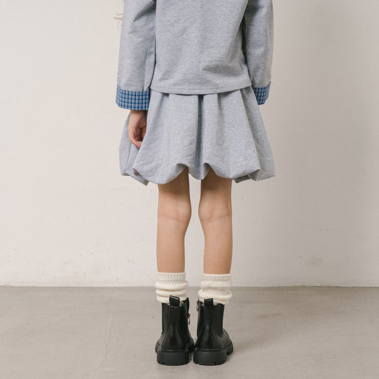 【2点セット】チェックシャツドッキングトレーナー＋リボンデザインスカート | URBAN CHERRY | 詳細画像18 