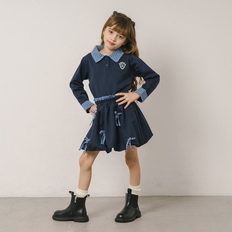 【2点セット】チェックシャツドッキングトレーナー＋リボンデザインスカート | URBAN CHERRY | 詳細画像22 