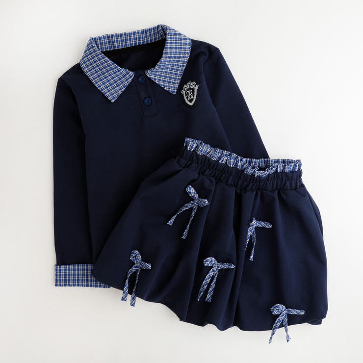 【2点セット】チェックシャツドッキングトレーナー＋リボンデザインスカート | URBAN CHERRY | 詳細画像4 