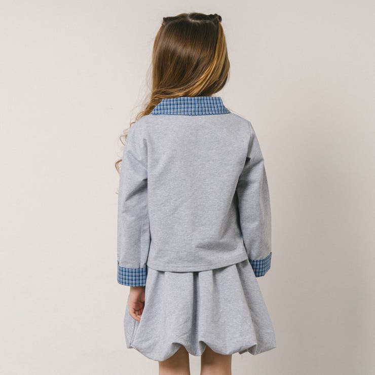 【2点セット】チェックシャツドッキングトレーナー＋リボンデザインスカート | URBAN CHERRY | 詳細画像9 
