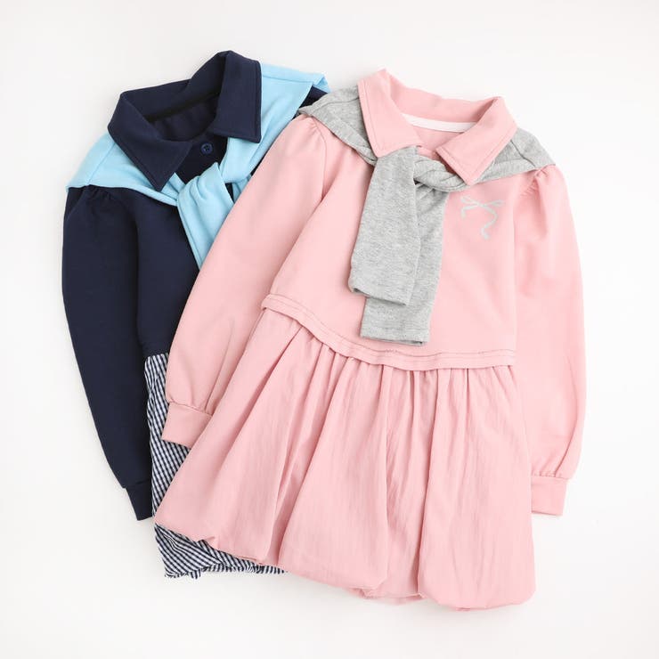 【2点セット】タイ付きポロライクドッキングワンピース | URBAN CHERRY | 詳細画像2 