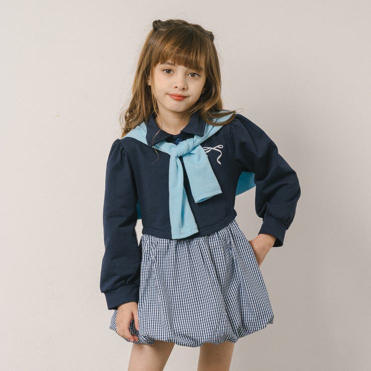 【2点セット】タイ付きポロライクドッキングワンピース | URBAN CHERRY | 詳細画像3 