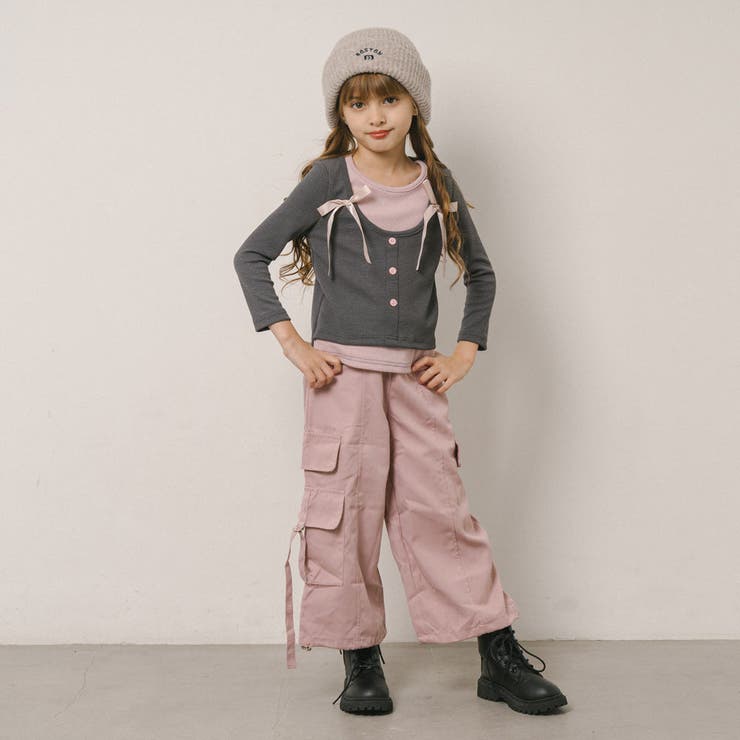 【2点セット】レイヤードライクリボントップス＋カーゴパンツ | URBAN CHERRY | 詳細画像18 