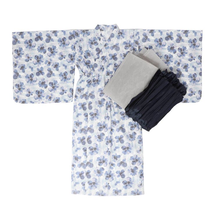 【被るだけ簡単＆アレンジ自在】ニュアンスフラワーワンピ浴衣（翠華）+兵児帯2点セ… | URBAN CHERRY | 詳細画像2 