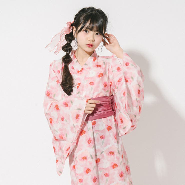 【被るだけ簡単＆アレンジ自在】ニュアンスフラワーワンピ浴衣（桃華）+兵児帯2点セ… | URBAN CHERRY | 詳細画像11 