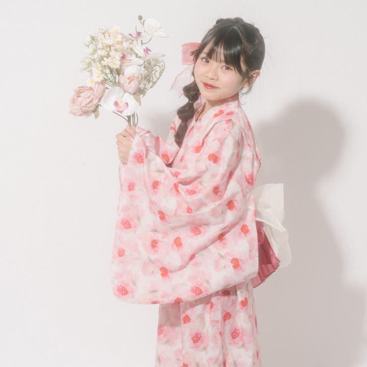 【被るだけ簡単＆アレンジ自在】ニュアンスフラワーワンピ浴衣（桃華）+兵児帯2点セ… | URBAN CHERRY | 詳細画像36 