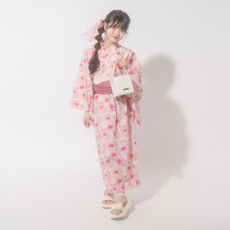 【被るだけ簡単＆アレンジ自在】ニュアンスフラワーワンピ浴衣（桃華）+兵児帯2点セ… | URBAN CHERRY | 詳細画像8 