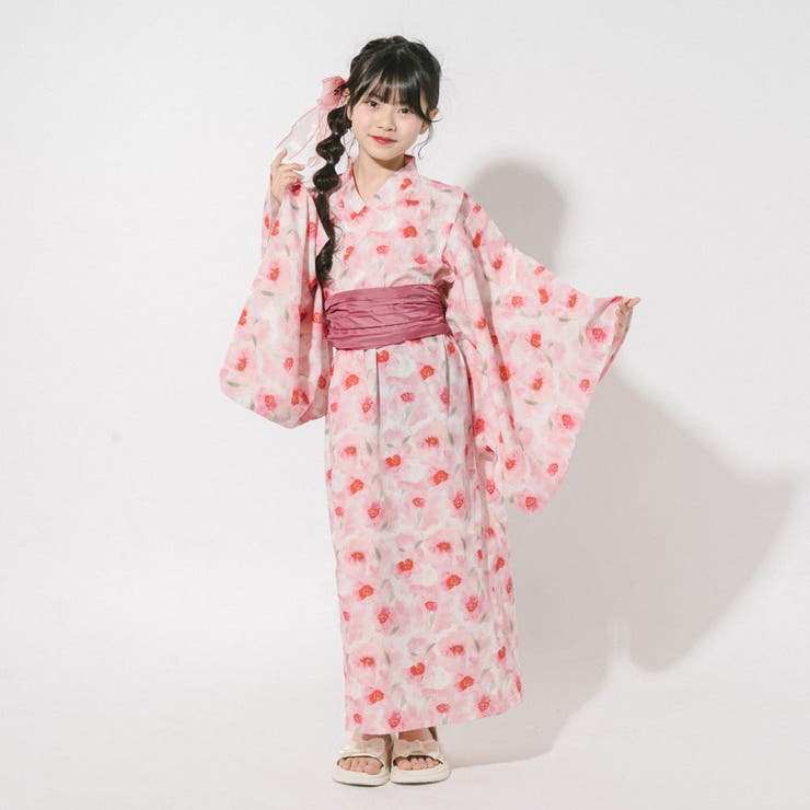 【被るだけ簡単＆アレンジ自在】ニュアンスフラワーワンピ浴衣（桃華）+兵児帯2点セ… | URBAN CHERRY | 詳細画像9 