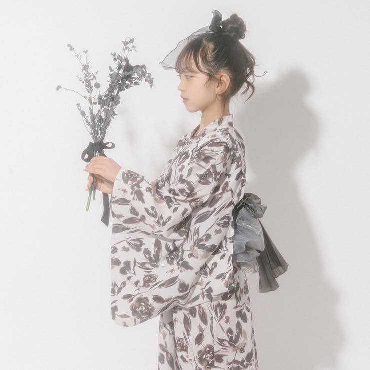 【被るだけ簡単＆アレンジ自在】ニュアンスフラワーワンピ浴衣（凛華）+兵児帯2点セ… | URBAN CHERRY | 詳細画像36 