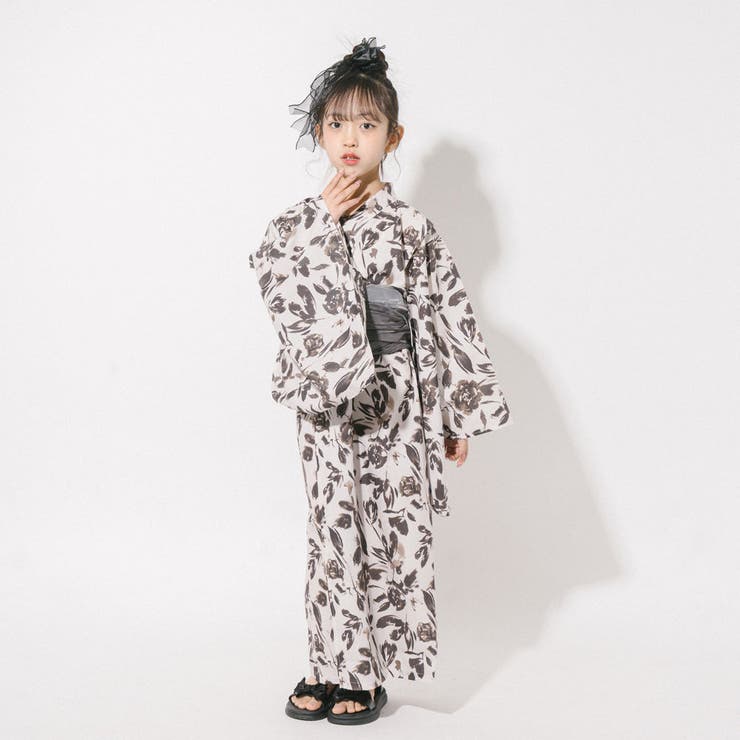 【被るだけ簡単＆アレンジ自在】ニュアンスフラワーワンピ浴衣（凛華）+兵児帯2点セ… | URBAN CHERRY | 詳細画像9 