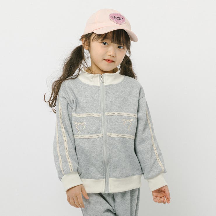 【2点セット】バイカラーフロントリボンデザインジップトップス＋ストレートパンツ | URBAN CHERRY | 詳細画像10 