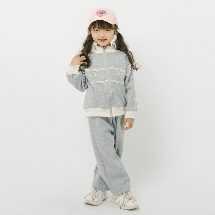 【2点セット】バイカラーフロントリボンデザインジップトップス＋ストレートパンツ | URBAN CHERRY | 詳細画像13 