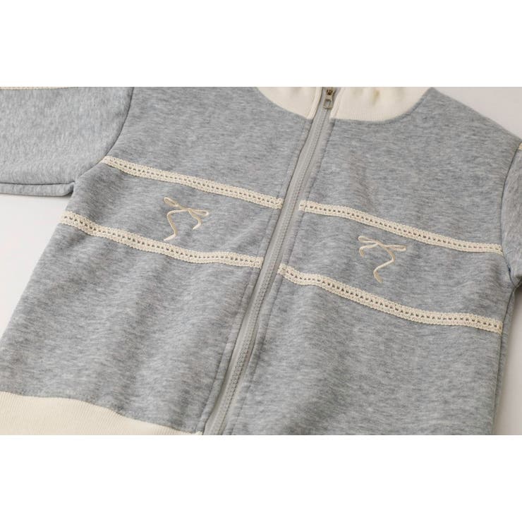 【2点セット】バイカラーフロントリボンデザインジップトップス＋ストレートパンツ | URBAN CHERRY | 詳細画像24 