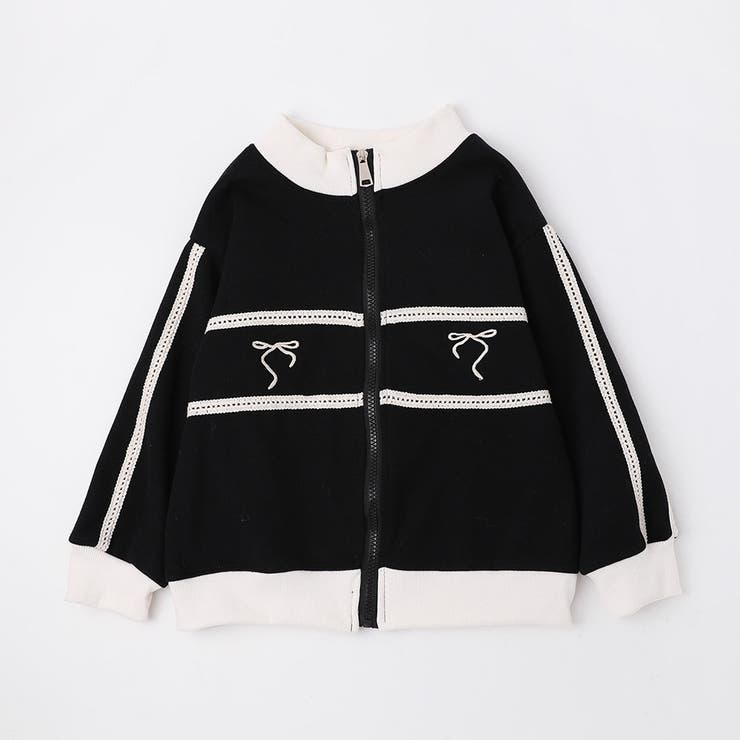 【2点セット】バイカラーフロントリボンデザインジップトップス＋ストレートパンツ | URBAN CHERRY | 詳細画像5 