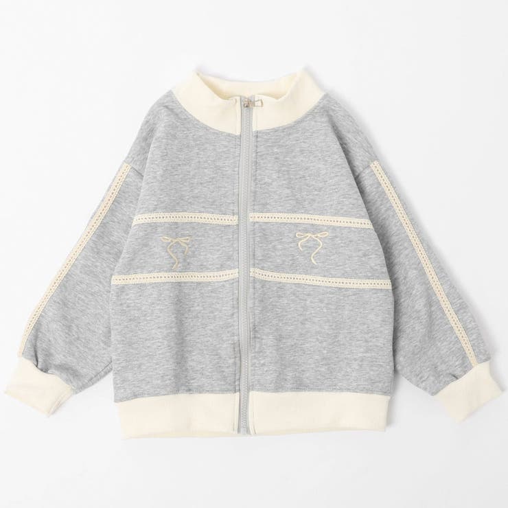 【2点セット】バイカラーフロントリボンデザインジップトップス＋ストレートパンツ | URBAN CHERRY | 詳細画像6 