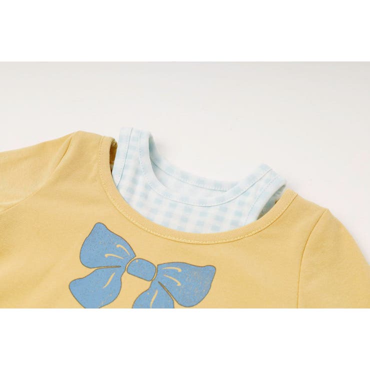 【2点セット】オープンショルダーレイヤードライクプリントトップス＋デニムパンツ | URBAN CHERRY | 詳細画像15 