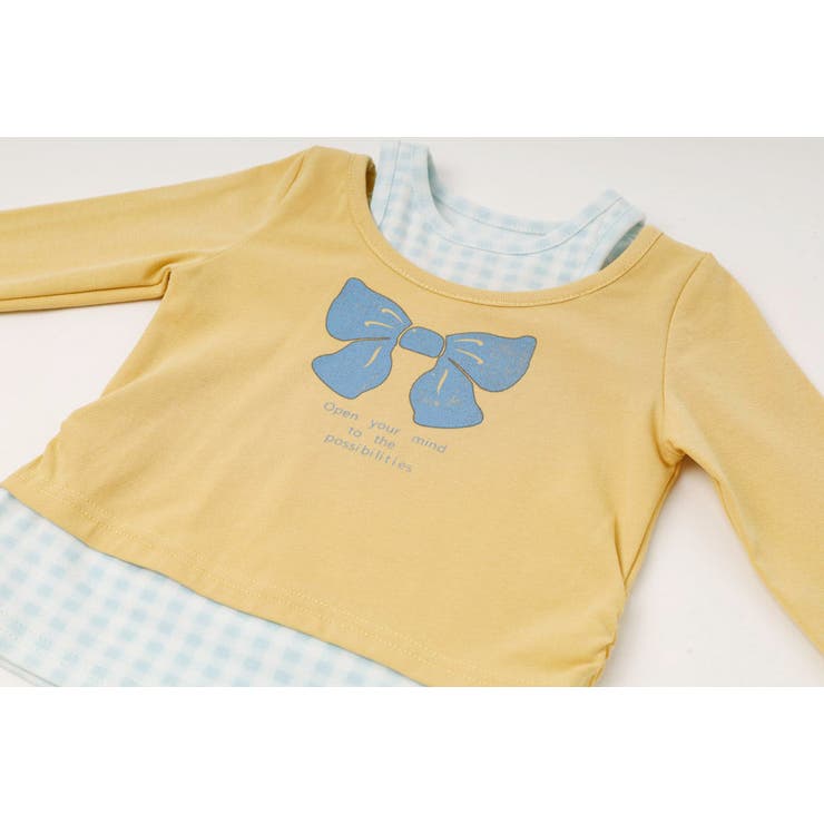 【2点セット】オープンショルダーレイヤードライクプリントトップス＋デニムパンツ | URBAN CHERRY | 詳細画像16 