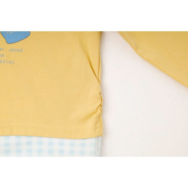 【2点セット】オープンショルダーレイヤードライクプリントトップス＋デニムパンツ | URBAN CHERRY | 詳細画像19 