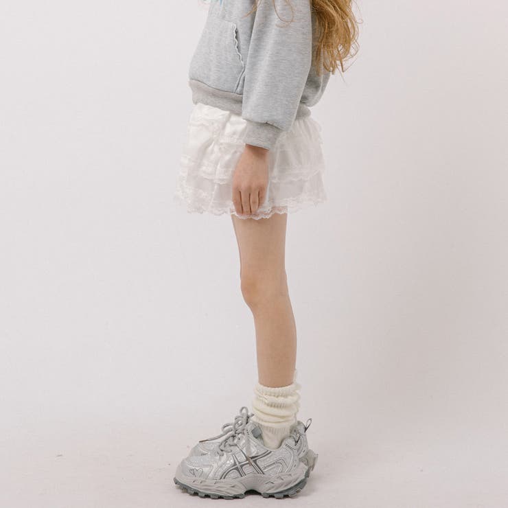 【2点セット】リボンデザインフロントロゴフーディ＋ティアードスカート | URBAN CHERRY | 詳細画像12 