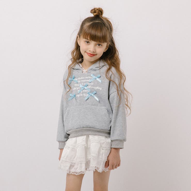 【2点セット】リボンデザインフロントロゴフーディ＋ティアードスカート | URBAN CHERRY | 詳細画像30 