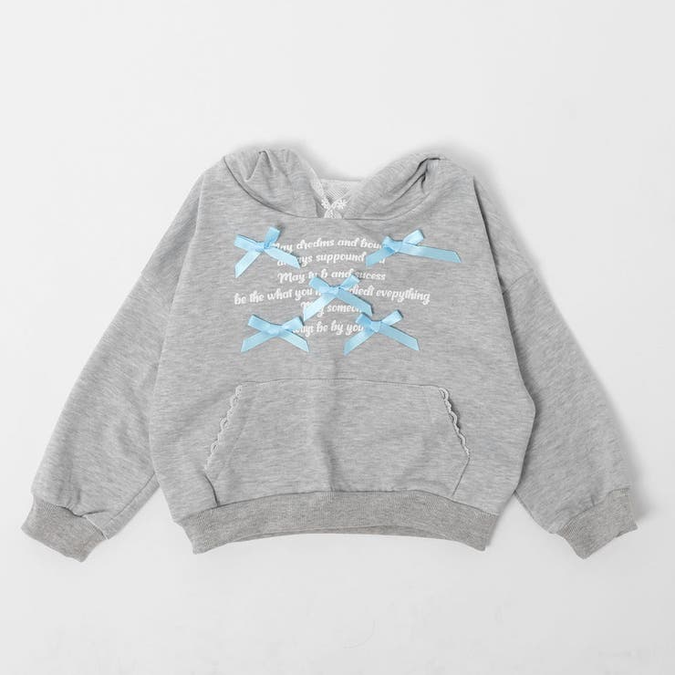 【2点セット】リボンデザインフロントロゴフーディ＋ティアードスカート | URBAN CHERRY | 詳細画像4 