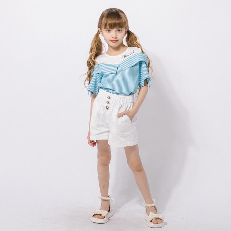 【2点セット】オープンショルダードッキングストライプブラウス＋フロントボタンショ… | URBAN CHERRY | 詳細画像26 