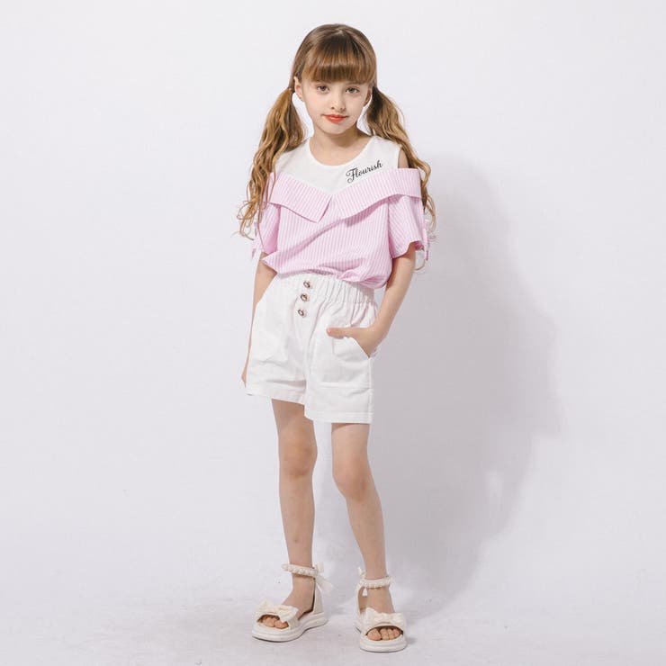 【2点セット】オープンショルダードッキングストライプブラウス＋フロントボタンショ… | URBAN CHERRY | 詳細画像51 