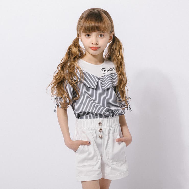 【2点セット】オープンショルダードッキングストライプブラウス＋フロントボタンショ… | URBAN CHERRY | 詳細画像54 