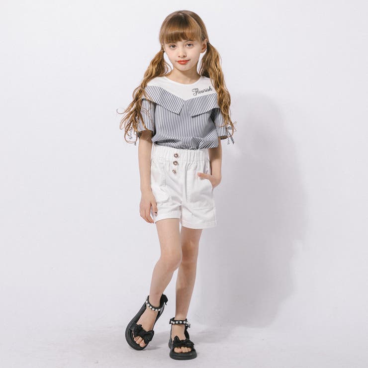 【2点セット】オープンショルダードッキングストライプブラウス＋フロントボタンショ… | URBAN CHERRY | 詳細画像8 