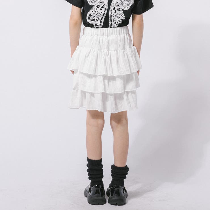 【2点セット】バックリボンレースデザインTシャツ＋ティアードスカート | URBAN CHERRY | 詳細画像18 