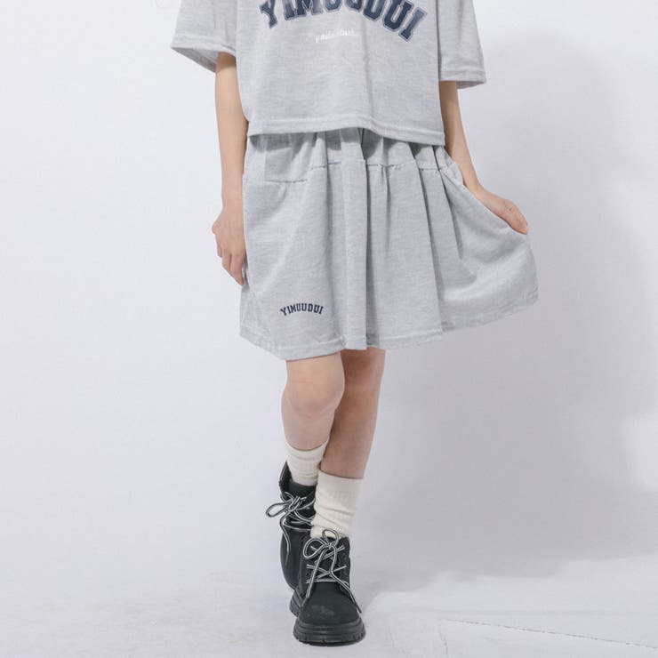 【2点セット】クロップドロゴプリントポロトップス＋フレアスカート | URBAN CHERRY | 詳細画像11 