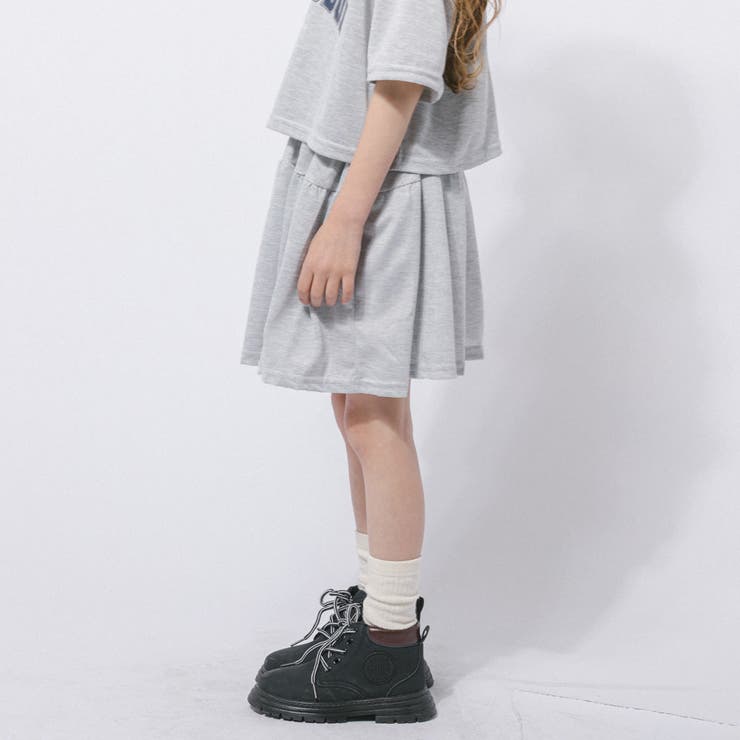 【2点セット】クロップドロゴプリントポロトップス＋フレアスカート | URBAN CHERRY | 詳細画像12 
